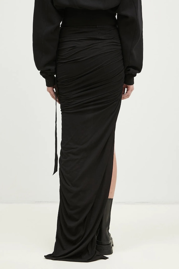 Odzież Rick Owens spódnica bawełniana Soft Edfu Skirt Long DS01E3334.BHDB czarny