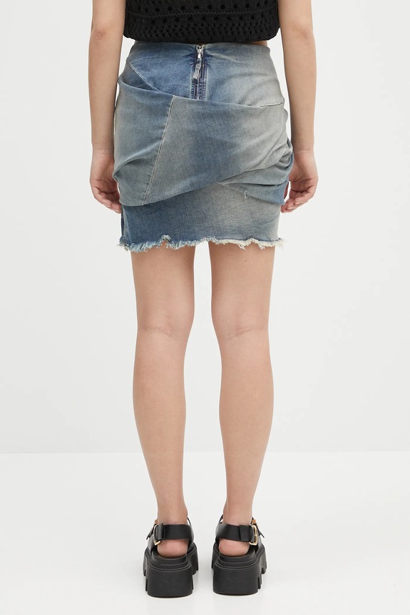 Clothing Rick Owens DRKSHDW denim skirt Draped Mini DS01E3343.SDWB blue