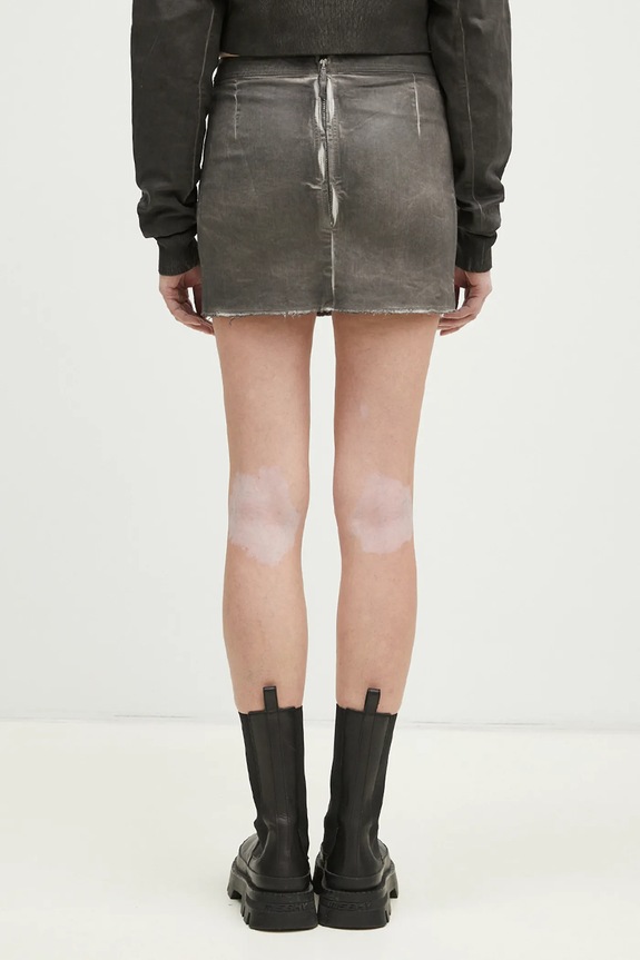 Одежда Хлопковая юбка Rick Owens Mini DS01E3342.SCF серый