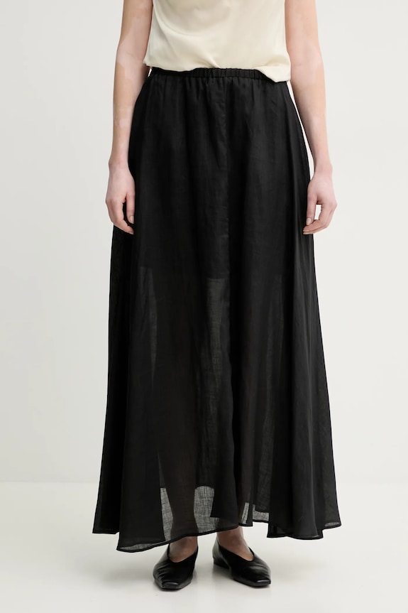 ISABELLE BLANCHE gonna di lino maxi nero IS25SS.G093.T019