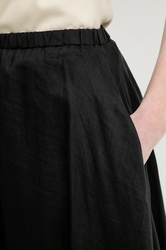 ISABELLE BLANCHE gonna di lino nero IS25SS.G093.T019