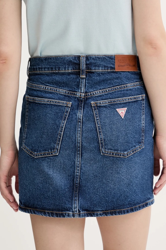 Odzież Guess Jeans spódnica jeansowa W5GD0Q.D5M44 granatowy