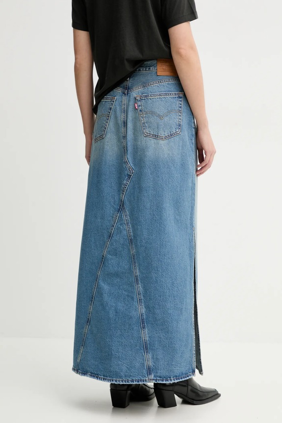 Odzież Levi's spódnica jeansowa ICONIC LONG SKIRT W/SLIT A8727 niebieski