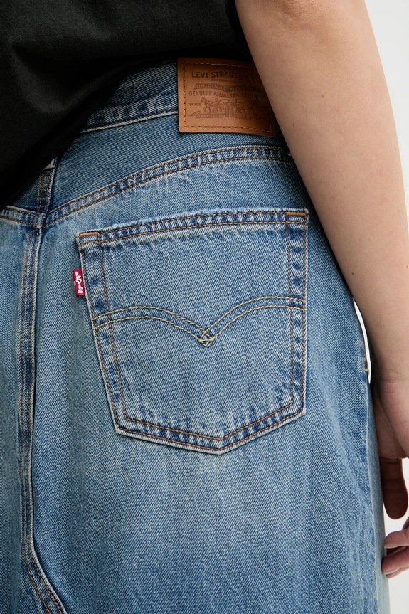 Levi's spódnica jeansowa ICONIC LONG SKIRT W/SLIT A8727 niebieski