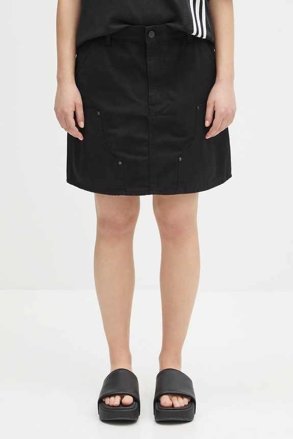 Carhartt WIP fustă jeans Maeve Double Knee Skirt uni negru I034836.8906