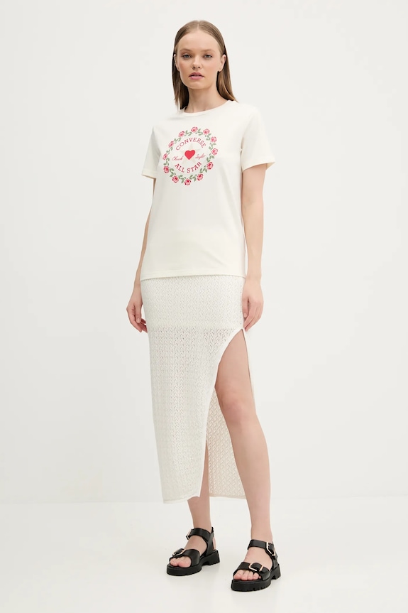 Bavlnená sukňa Abercrombie & Fitch KI143.5055.178 béžová SS25