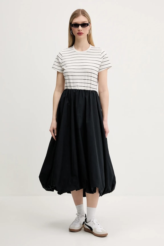 Bavlněná sukně Abercrombie & Fitch KI143.5070.900 černá SS25