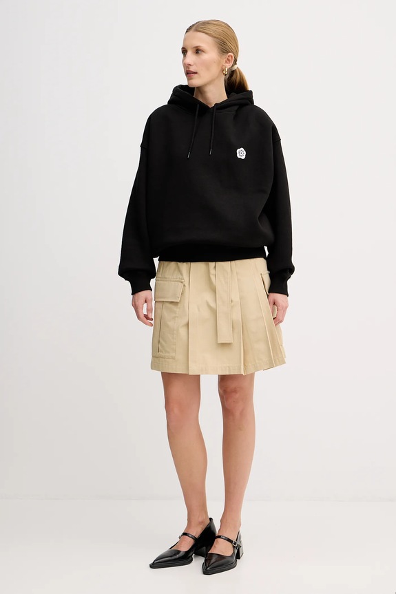 Kenzo spódnica bawełniana FF52JU2989DL.11 beżowy SS25