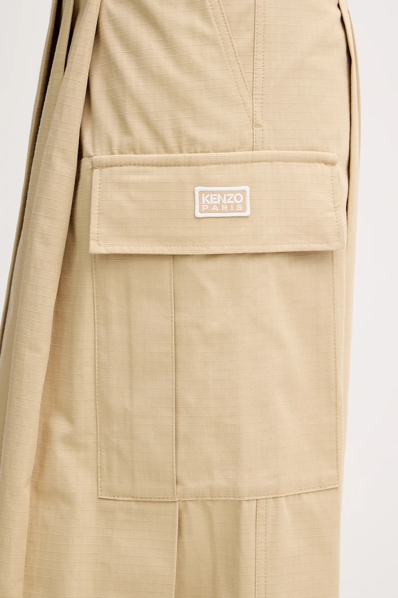 Kenzo spódnica bawełniana beżowy FF52JU3039DL.11