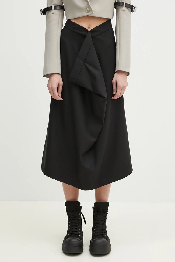 Kenzo wool skirt A-line black FF52JU3149RA.99