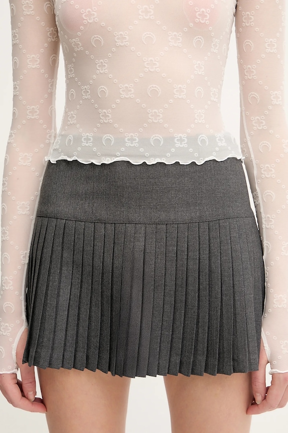 Marine Serre gonna con aggiunta di lana Regenerated Tailoring Pleated grigio WSK063A.DWOV0057