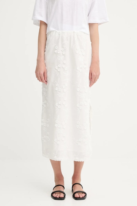 Βαμβακερή φούστα MUNTHE URSA βαμβάκι λευκό 255121025522