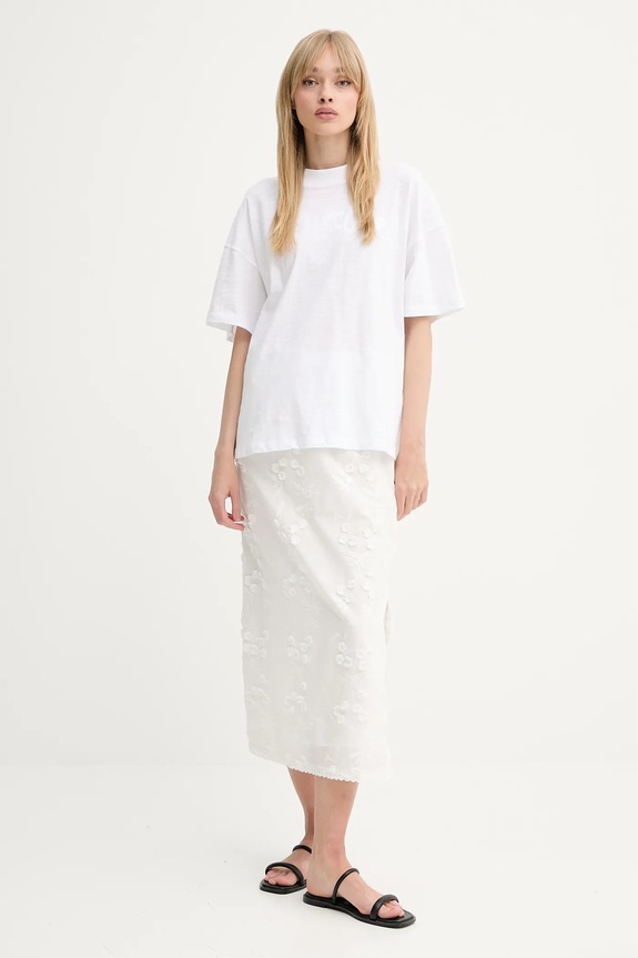 Βαμβακερή φούστα MUNTHE URSA 255121025522 λευκό SS25