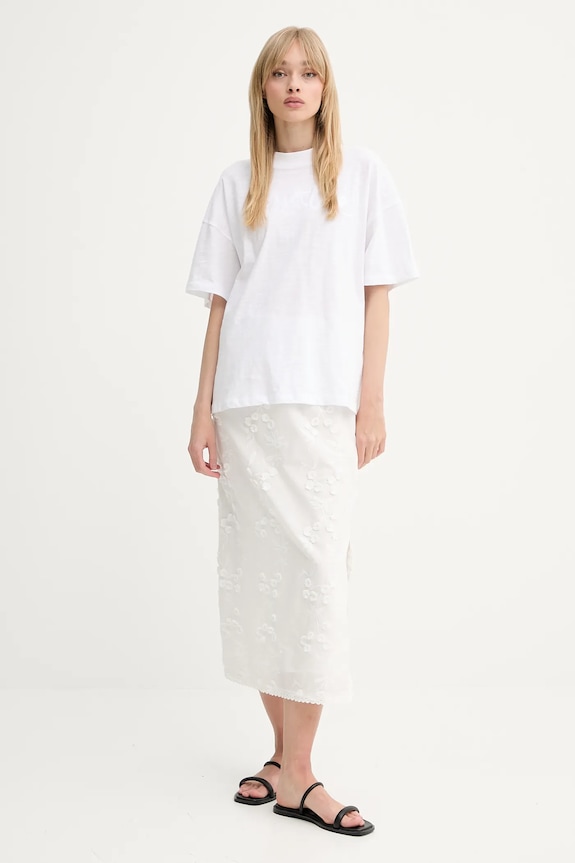 Βαμβακερή φούστα MUNTHE URSA 255121025522 λευκό SS25
