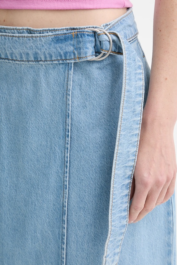 Džínová sukně Levi's COLUMN WRAP SKIRT modrá 001VG