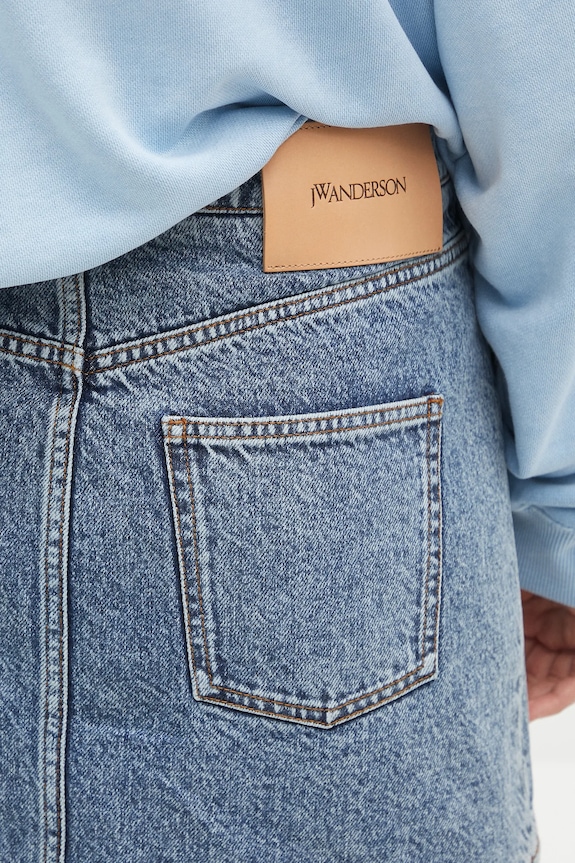 JW Anderson gonna di jeans Patch Pocket Mini blu DK0026.PG1619.172