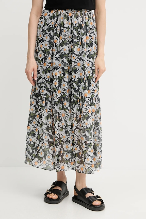 Hedvábná sukně Weekend Max Mara maxi černá 2515101013600