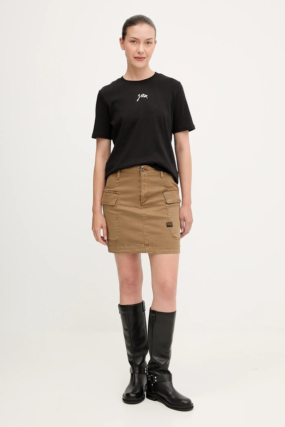Rifľová sukňa G-Star Cargo short D25235.C106 hnedá AW25