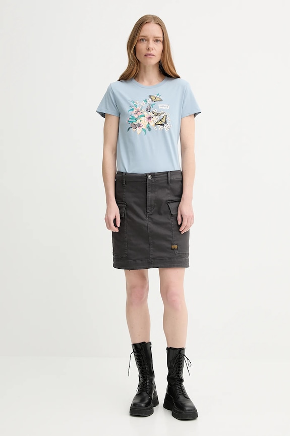 Rifľová sukňa G-Star Cargo short D25235.C106 sivá AW25