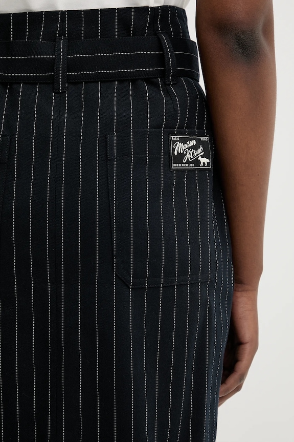 Спідниця з домішкою вовни Maison Kitsuné Paperbag Pleated чорний OW01521WT3007