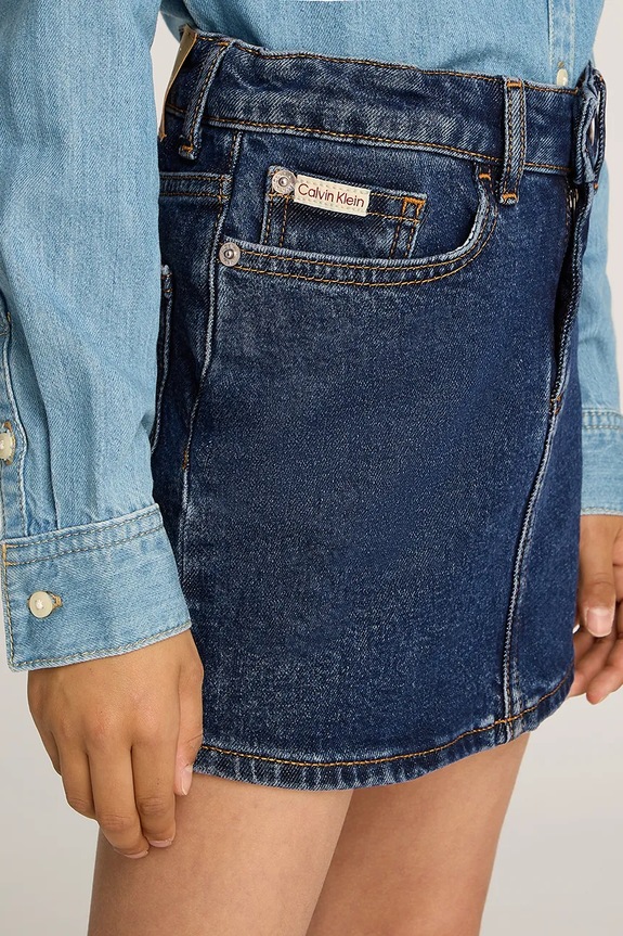 Παιδική τζιν φούστα Calvin Klein Jeans IG0IG02717.PPYA σκούρο μπλε