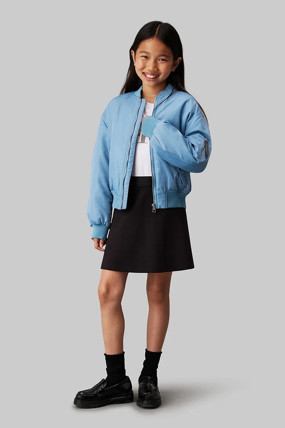 Παιδική φούστα Calvin Klein Jeans με ελαστάν μαύρο IG0IG02784.128.176.PPYA