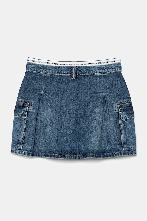 Otroško krilo iz jeansa Guess J5RD07.D45E0.PPYA mornarsko modra SS25