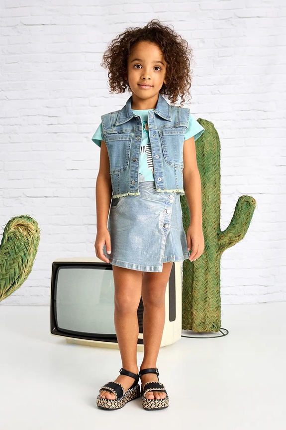 Mayoral spódnica jeansowa dziecięca 3902.6F.Mini.PPYA niebieski