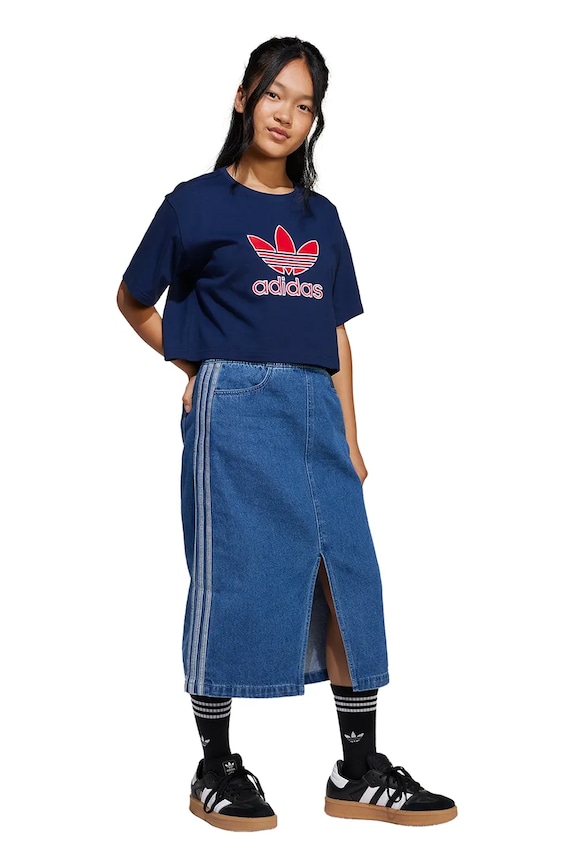 Dětská riflová sukně adidas Originals JC7879