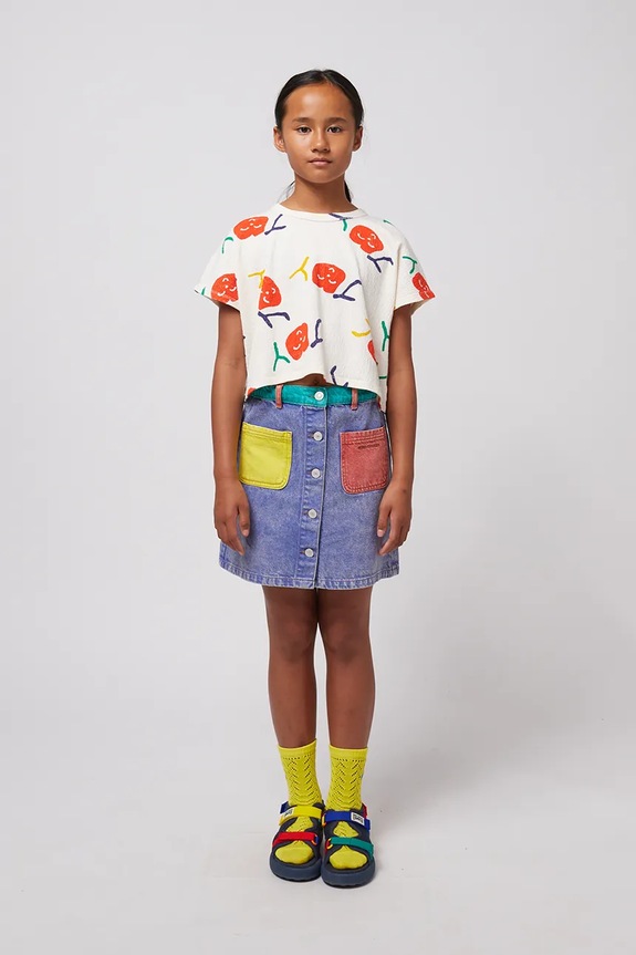 Bobo Choses spódnica jeansowa dziecięca bawełna niebieski 125AC072