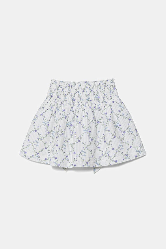 Παιδική βαμβακερή φούστα United Colors of Benetton 40VFG0013.P.Seasonal λευκό SS25