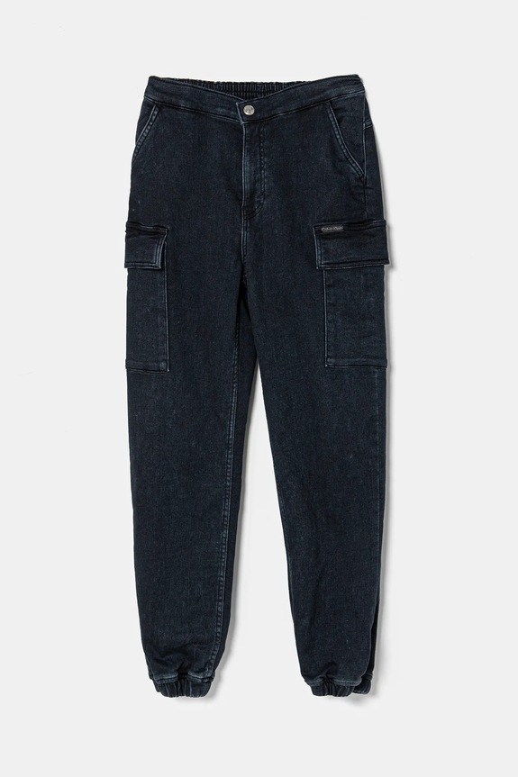 Detské rifle Calvin Klein Jeans DENIM JOGGER s reguláciou tmavomodrá IB0IB02408.PPYA