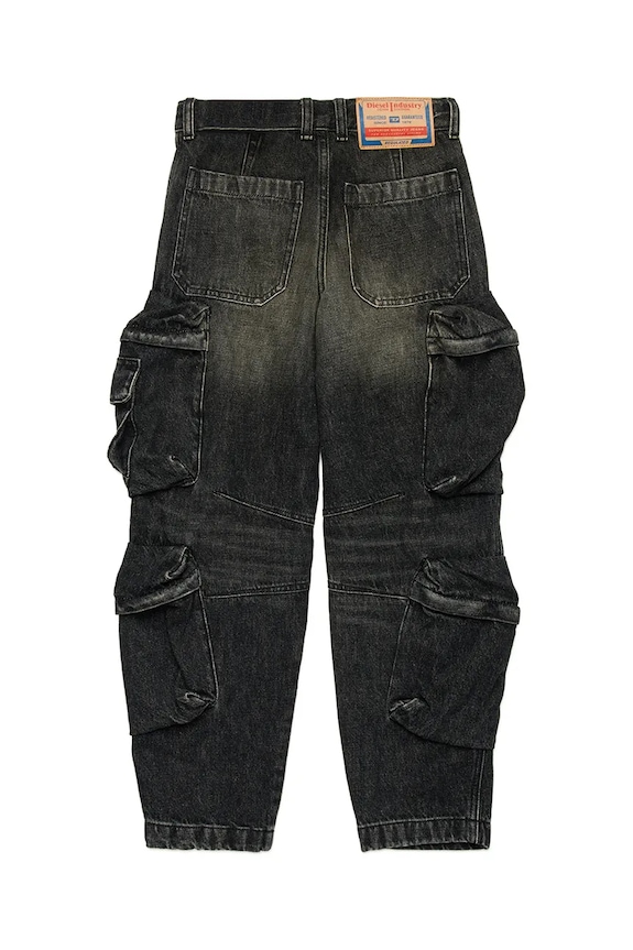 Băieți Diesel jeans copii DFISH-CARGO-S-J TROUSERS J02155 negru