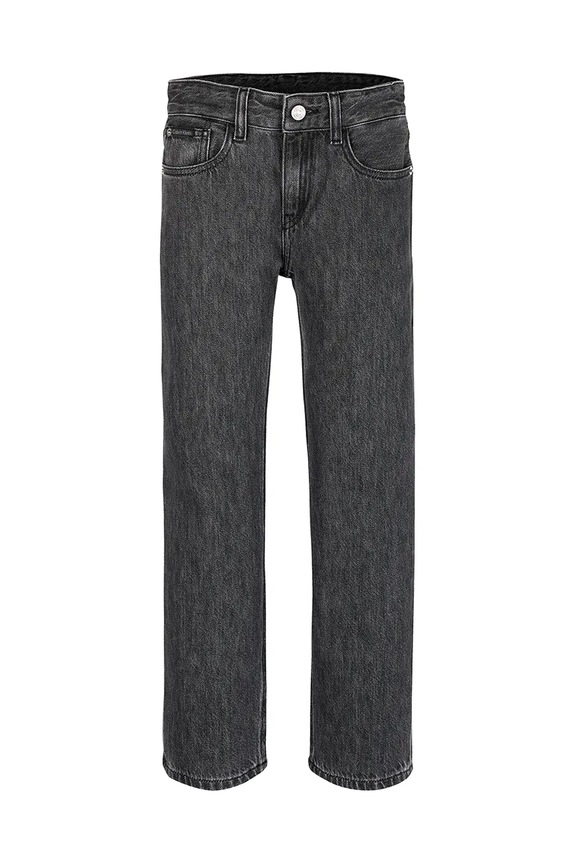 Dječje traperice Calvin Klein Jeans STRAIGHT IB0IB02479.PPYA crna SS25