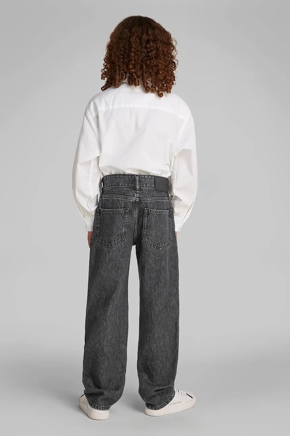 Dječje traperice Calvin Klein Jeans STRAIGHT crna IB0IB02479.PPYA