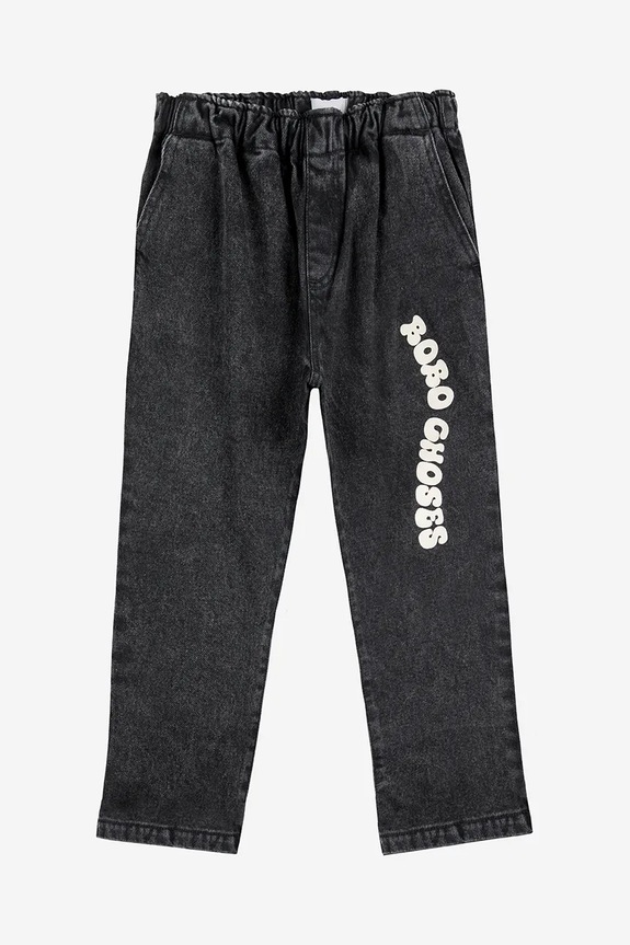 Bobo Choses jeans copii Wavy 125AC084 negru SS25