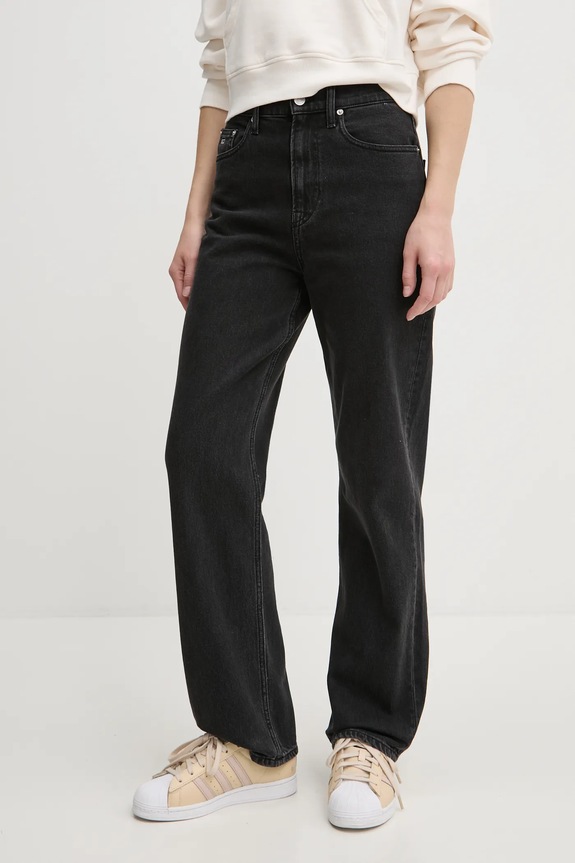 Traperice Tommy Jeans visoki crna DW0DW19577