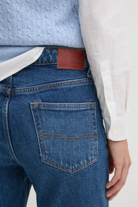 Rifle Pepe Jeans TAPERED JEANS HW VIOLET modrá PL204591EE3