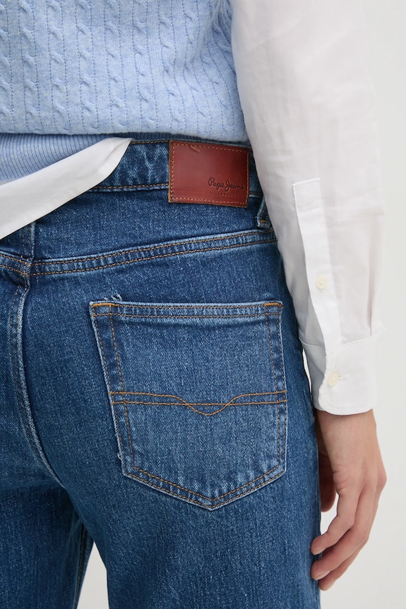 Rifle Pepe Jeans TAPERED JEANS HW VIOLET modrá PL204591EE3