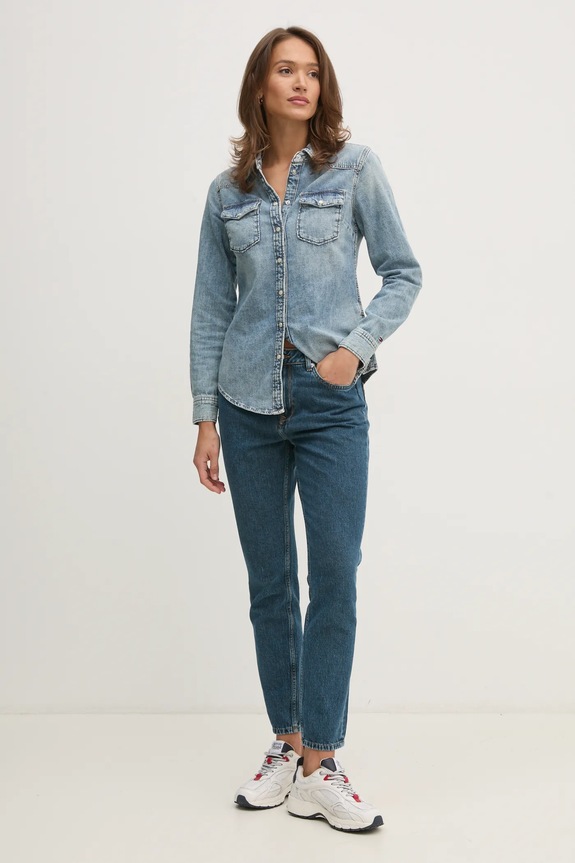 Τζιν παντελόνι Pepe Jeans TAPERED JEANS HW VIOLET PL204591EF2 σκούρο μπλε SS25