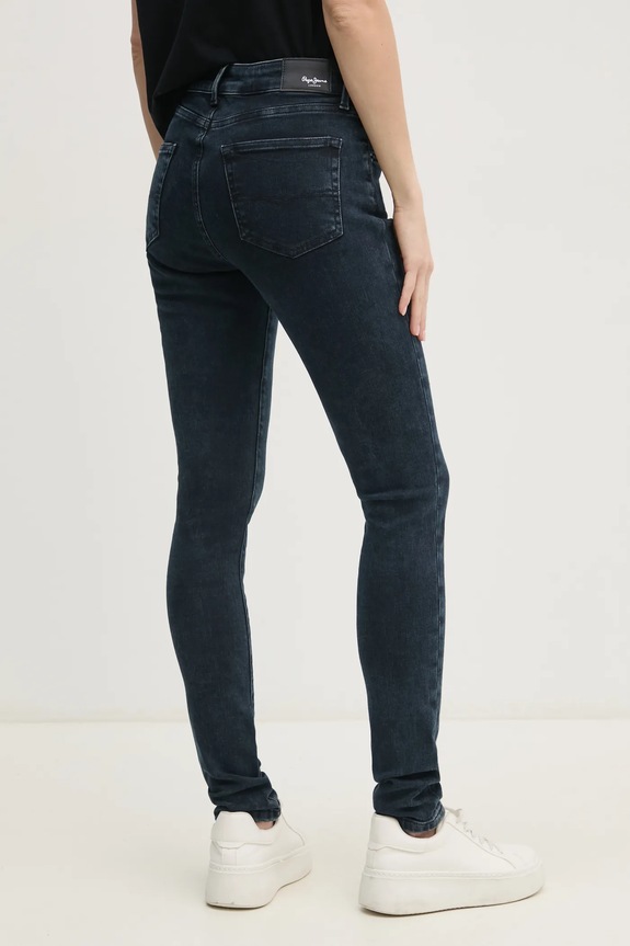 Odzież Pepe Jeans jeansy SKINNY JEANS MW REGENT PL204728ED9 granatowy