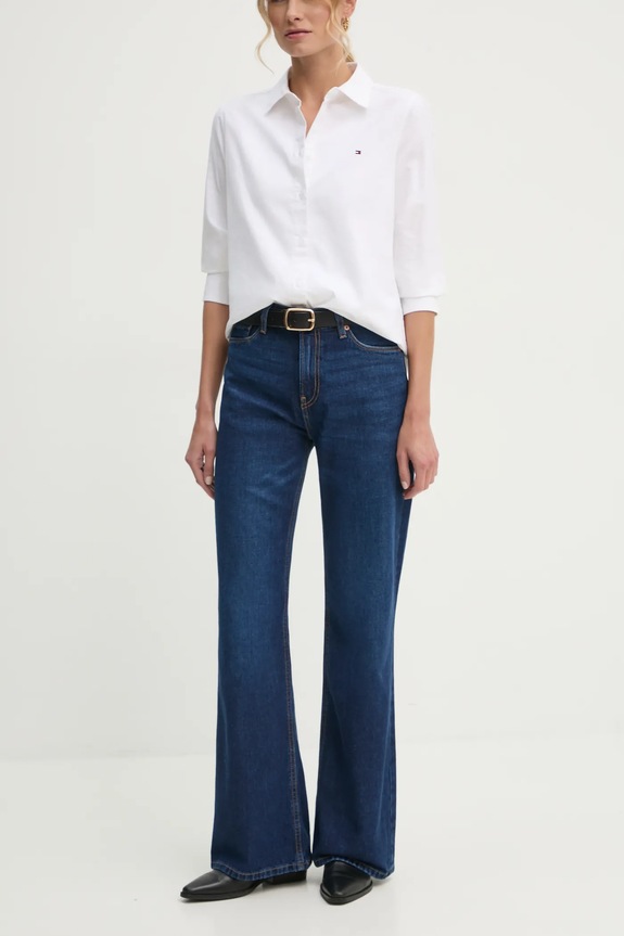 Pepe Jeans blugi din bumbac FLARE HW WILLA Planet friendly bleumarin PL204734EF1