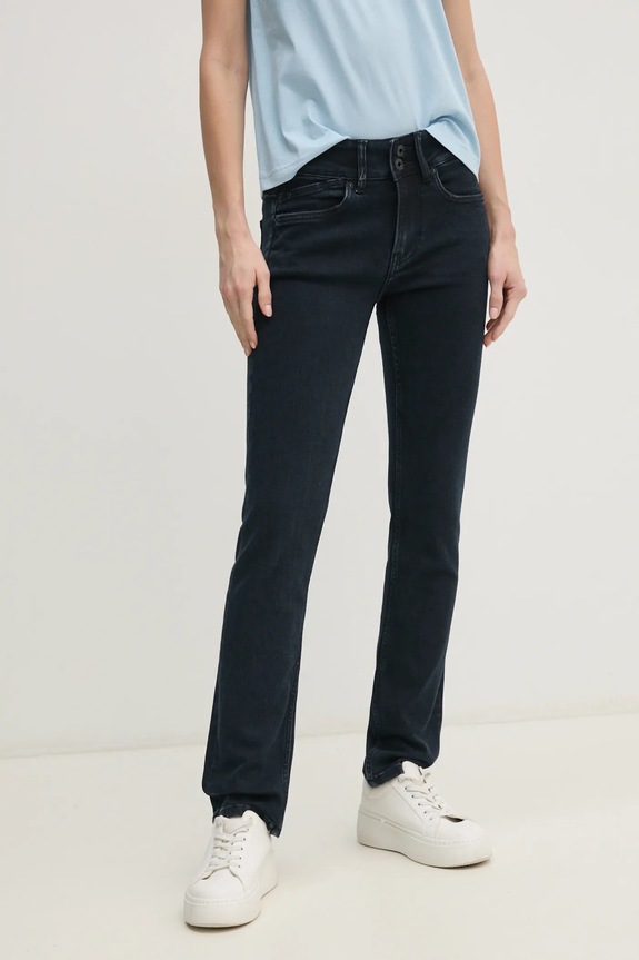 Rifle Pepe Jeans SLIM JEANS MW GEN Planet friendly tmavomodrá PL204735ED9