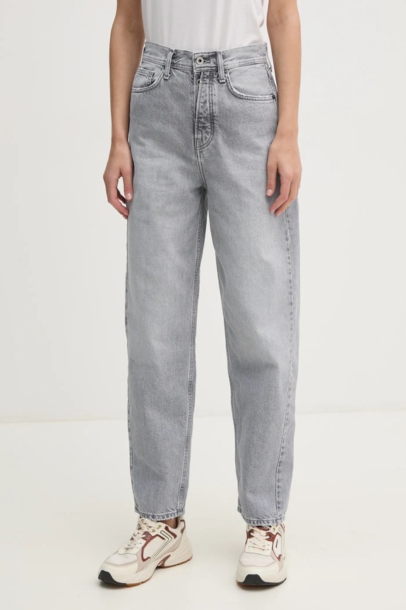 Džíny Pepe Jeans BARREL JEANS UHW ADDISON Planet friendly šedá PL204739UI9