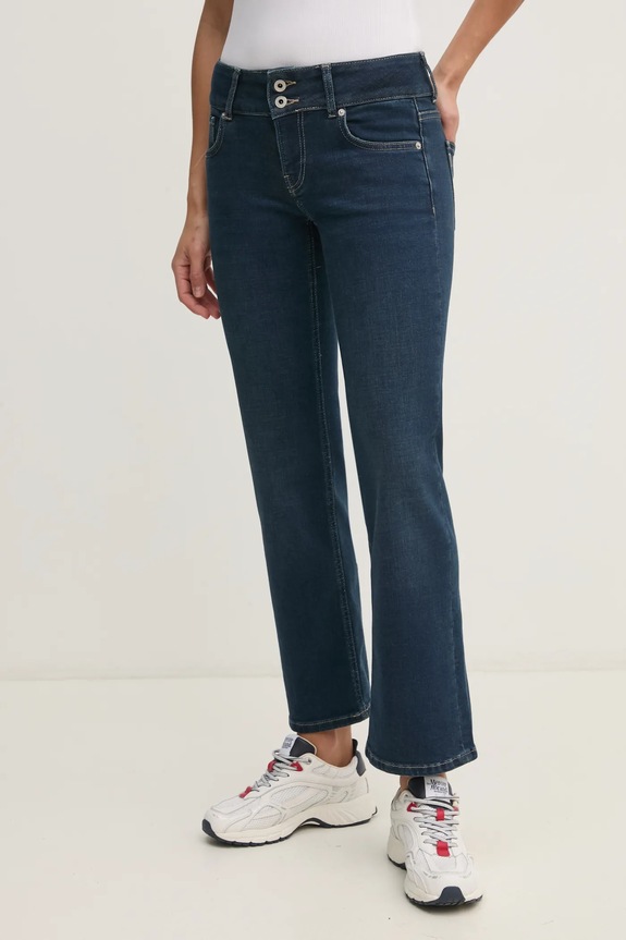 Rifle Pepe Jeans STRAIGHT JEANS LW VENUS Planet friendly tmavomodrá PL204848ED7