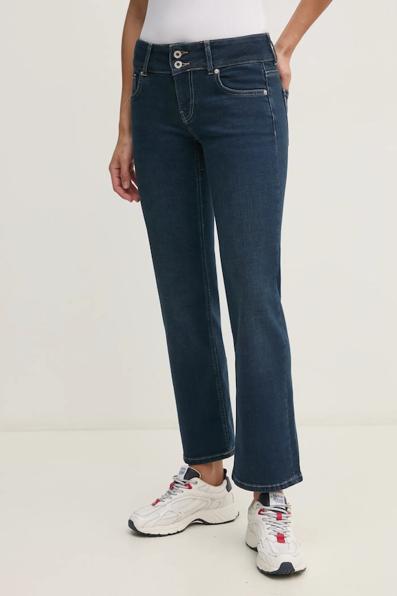 Rifle Pepe Jeans STRAIGHT JEANS LW VENUS Planet friendly tmavomodrá PL204848ED7