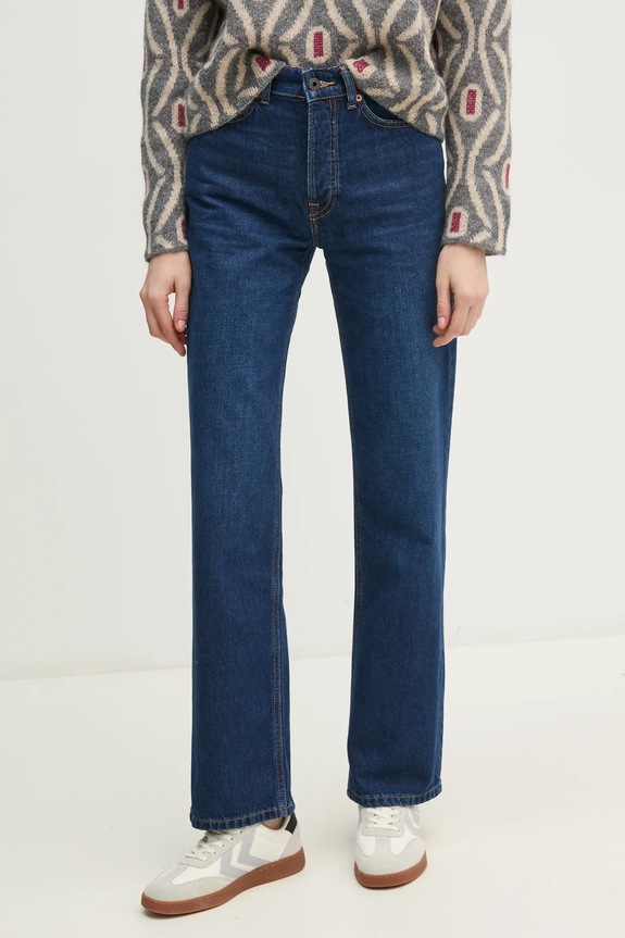 Rifle Pepe Jeans STRAIGHT JEANS HW ROBYN Planet friendly tmavomodrá PL204901EF1