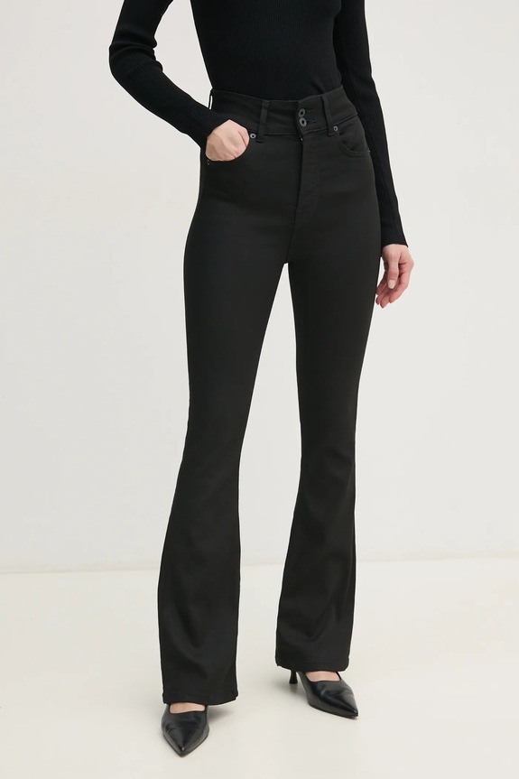 Pepe Jeans jeansy FLARE CONTOUR UHW czarny PL204905XM7