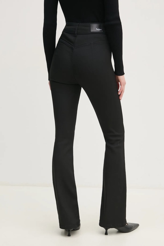 Odzież Pepe Jeans jeansy FLARE CONTOUR UHW PL204905XM7 czarny