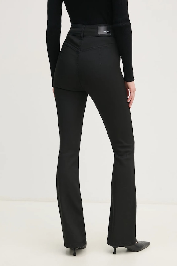 Odzież Pepe Jeans jeansy FLARE CONTOUR UHW PL204905XM7 czarny